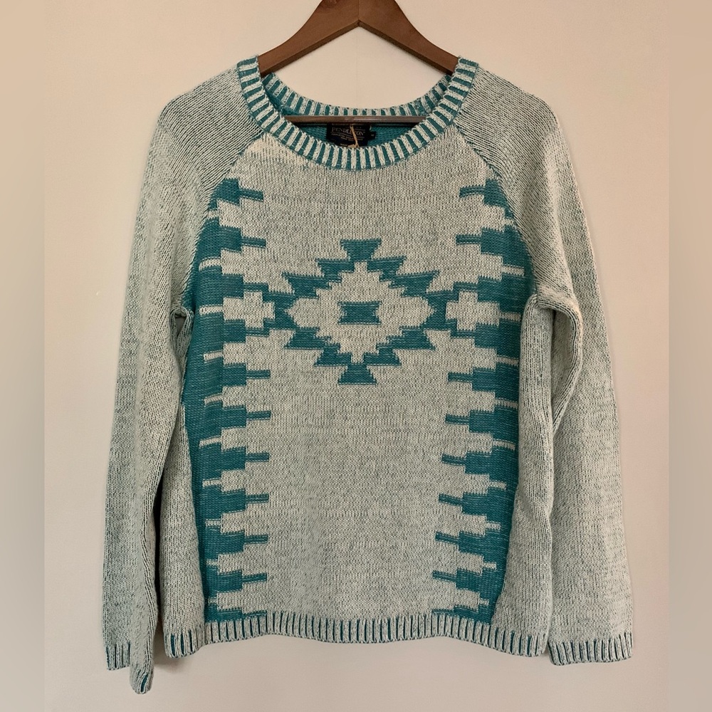 NWT Pendleton 100% Cotton Teal Sweater
